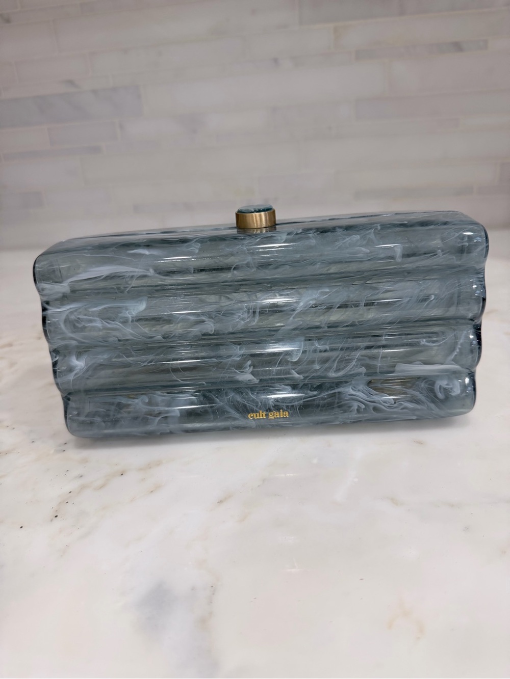 Cult Gaia Blue Acrylic Clutch